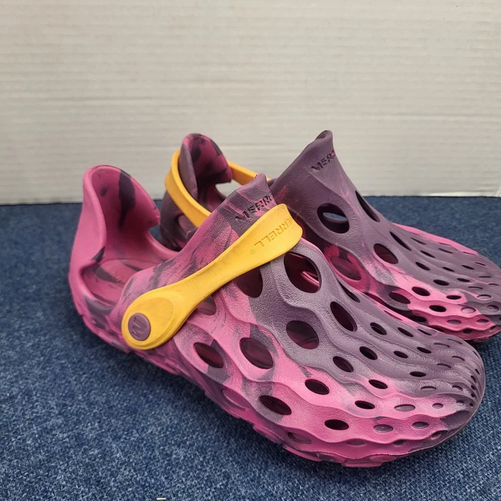 Merrell Hydro Moc Kids Size 2 Marbled Purple Pink Yellow Water Shoes Clogs